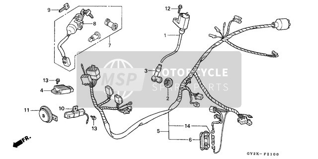 Honda SA75 1989 Câble Harnais pour un 1989 Honda SA75